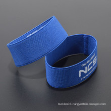 Cheap custom logo 100% polyester elastic wristband